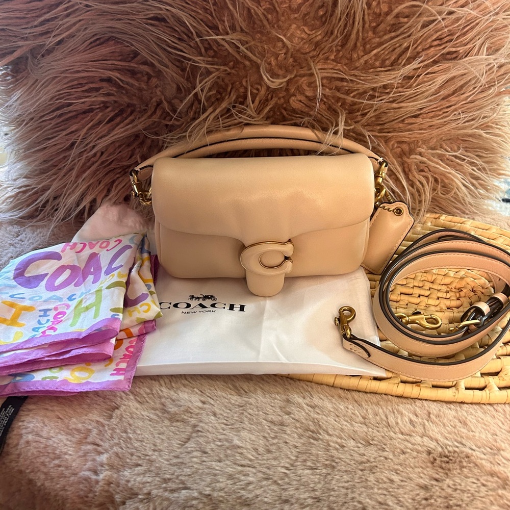 Coach Pillow Tabby Leather Shoulder Bag and Scarf